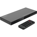 Digitus DS-55345 4 + 2 porty Prepínač HDMI indikácia LED, s diaľkovým ovládaním, pripravené pre Ultra HD, kovový ukazovateľ, možné spínať jednotlivo, so; DS-55345