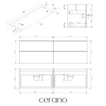 CERANO - Kúpeľňová skrinka Velora - dub medový, úchytka čierna + doska pod umývadlo Navira Pro - 36 mm - 160x56,6x46,5 CER-668603