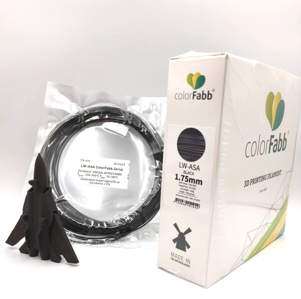 ColorFabb VZORKA 20 METROV - LW ASA čierny filament 1,75 mm