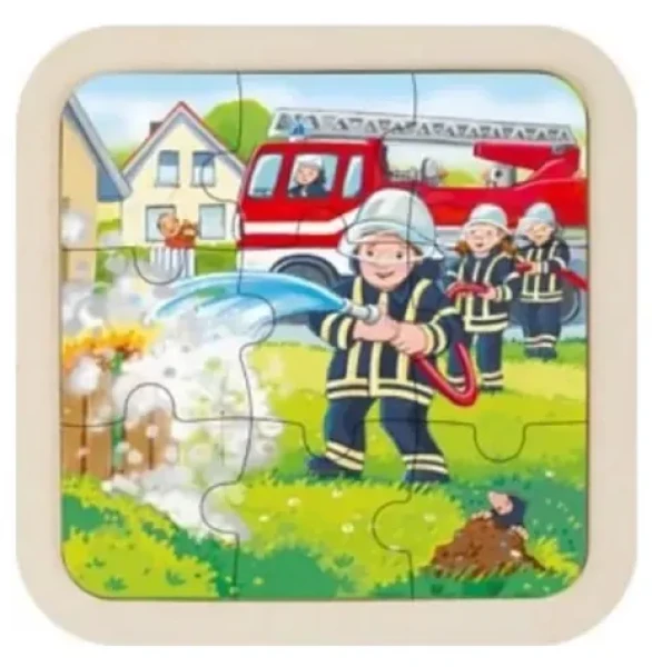 GOKI Drevené puzzle Hasiči