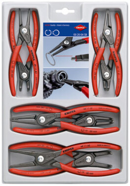 Knipex 00 20 04 SB kliešte na poistné krúžky, sada Vhodné pre vonkajšie a vnútorné krúžky 12-25 mm, 19-60 mm 10-25 mm, 1