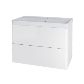Mereo Siena, kúpeľňová skrinka s keramickým umývadlom 81 cm, biela lesk CN411