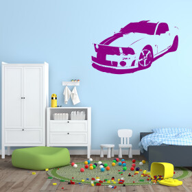 Veselá Stena Samolepka Auto Mustang Farba: fialová, Veľkosť: 60 x 37 cm