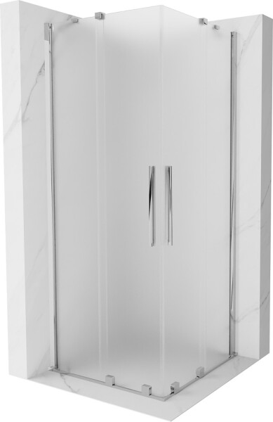 MEXEN/S - Velar Duo sprchovací kút, posuvné dvere 100 x 100, dekor, chróm 871-100-100-32-01