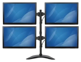 StarTech Držiak pre 4 monitory čierna / Držiak pre 4 monitory / 13-27" / nosnosť 8 kg / rotácia 360° / oceľ a hliník (ARMBARQUAD)