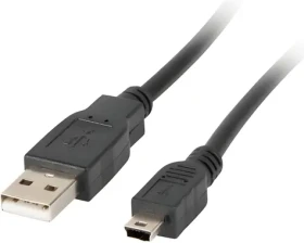Lanberg CA-USBK-10CC-0003-BK / Kábel USB / USB-A (M) - Mini USB (M) / 0.3 m / čierna (CA-USBK-10CC-0003-BK)