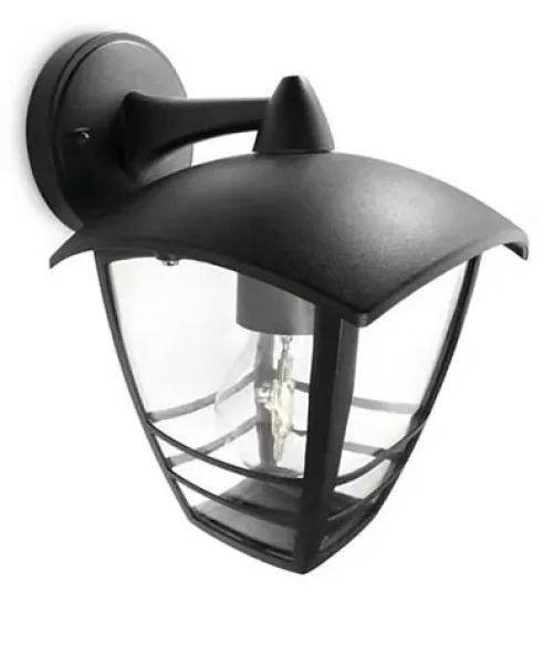 Philips Creek 60W s vrchným ramenom čierna / vonkajšie svietidlo / bez zdroja / E27 / IP44 (915002789902)