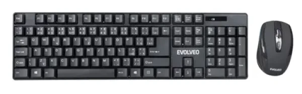 EVOLVEO WK-142 set bezdrôtovej klávesnice a myši čierna / CZamp;US znaky / USB / 2.4 GHz (WK-142)