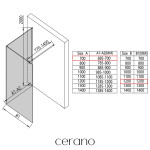 CERANO - Sprchová zástena Walk-in Onyx Corner Round Ľ/P - 8 mm - guľatá vzpera - čierna matná, bronzové sklo - 70x120x200 CER-979801