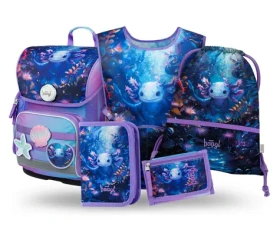 BAAGL SET 5 Ergo Axolotl: aktovka, peračník, sáčok, zástera, peňaženka (A-34513)