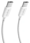 SBS biela / Nabíjací a dátový kábel / USB-C/USB-C / opletený / PD 240W