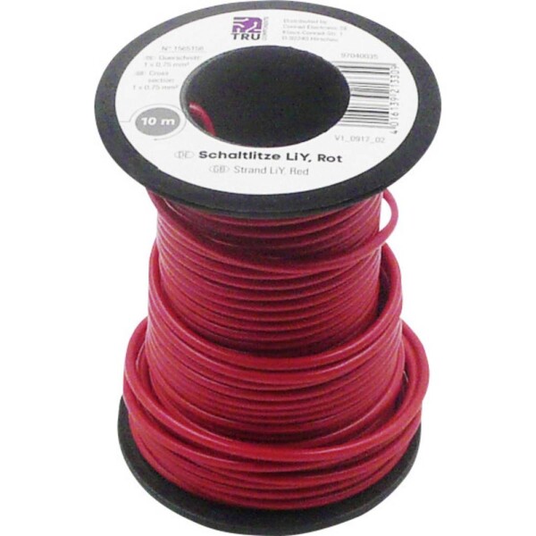 TRU COMPONENTS 1565156 opletenie / lanko, LiY, 1 x 0.75 mm², červená, 10 m; 1565156