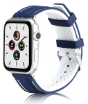 Beline SOLID Silicone tmavo modro-biely / Opasok pre Apple Watch / 38/40/41 mm