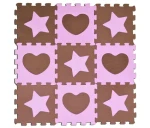 SUN TA TOYS Penové puzzle Hviezdy a srdce ružové S4