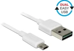 Delock kábel EASY-USB 2.0 Type-A samec gt; EASY-USB 2.0 Type Micro-B samec / 1 m / biely (84807)