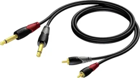 Procab CLA631/5 čierna / Audio kábel / 2x Jack 6,3 mm - 2x RCA (Cinch) / 5 m (CLA631/5)