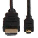 Raspberry Pi kábel prepojovací Micro HDMI (M) na HDMI (M) / tienený / 1.8m / čierna (K-1481)