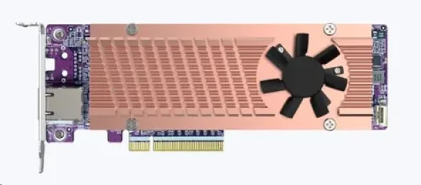 QNAP QM2-2P410G1T Rozširujúca karta PCIe pre NAS / 2 x sloty M.2 2280 / 1x RJ-45 / PCIe Gen4 x8 (QM2-2P410G1T)