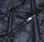 Tmavomodrá prešívaná dámska bunda (H-97-2) odstíny modré L (40)