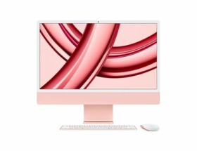 Apple iMac 24 4.5K M3 (2023) ružová / 24 / Apple M3 / 8GB / 512GB SSD / Apple 10-core / macOS (MQRU3CZ/A)