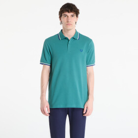 Tričko FRED PERRY Twin Tipped Fred Perry Shirt Deep Mint/ Snow White/ Soho Eclipse S
