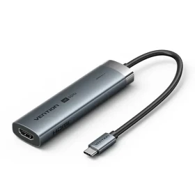 Vention USB-C hub 5v1 šedá / USB hub / HDMI 4K/60Hz / 100W PD / 5 Gbps / 3x USB-A + 1x USB-C (TGMHB)
