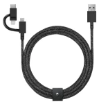 Native Union Belt Cable Universal 2m cosmos / Nabíjací kábel / USB-A - USB-C + Micro USB + Lightning / MFi (BELT-ULC-CS-BLK-NP)