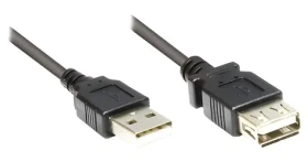 Good Connections USB-A - USB-A 1,8 m čierna / Predlžovací kábel / USB 2.0 / 480 Mbit/s (2511-OF2S)