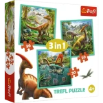Trefl - Puzzle - Neobyčajný svet dinosaurov 3v1