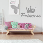 Veselá Stena Samolepka Princess Farba: černá, Veľkosť: 40 x 23 cm
