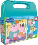Educa Puzzle v kufríku Prasiatko Peppa II 4v1