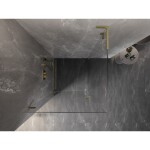MEXEN/S - Lunar-B L sprchový kút dvere krídlové ľavá 80 x 80, transparent, zlato kartáčovaná 832L-080-080-55-00-L