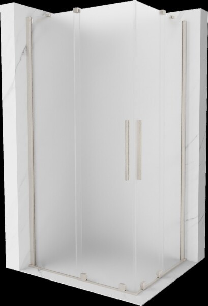 MEXEN/S - Velar Duo sprchovací kút, posuvné dvere 100 x 90, dekor, nikel kartáčovaný 871-100-090-32-97