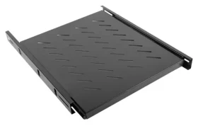 Lanberg Posuvná polica 463×550 mm čierna / Polica do racku / 19" / 1U / nosnosť 60 kg (AK-1007-B)