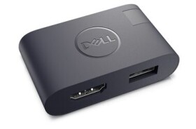 DELL DA20 adaptér USB-C(M) - HDMI 2.0(F) + USB-A 3.0(F) čierna / 4K@60hz (470-BCKQ)