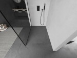 MEXEN/S - Kioto Sprchová zástena WALK-IN 100 x 200, čierny vzor 8 mm, grafit kartáčovaná 800-100-101-66-70