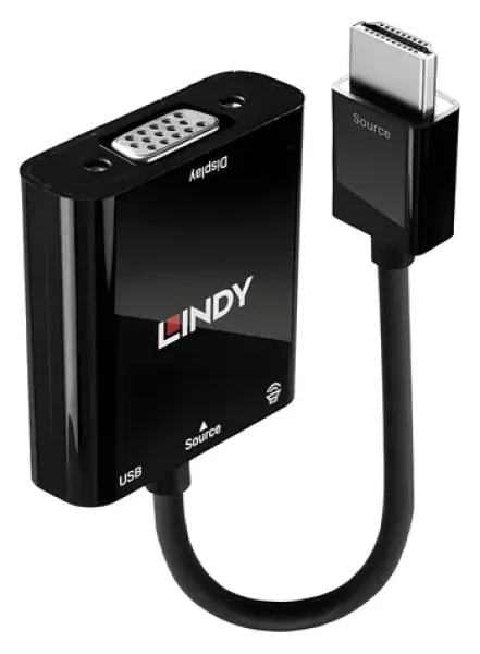 Lindy HDMI na VGA+Audio / Prevodník / HDMI - VGA / 1920×1200 px / 12 bit (38285)