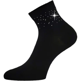 LONKA Ponožky dámské elegantní FLITANA 03 s kamínky ČERNÉ (3 páry) 39-42 126892