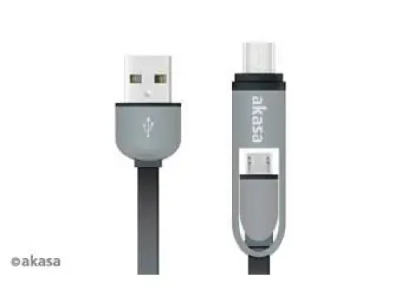 Akasa AK-CBUB35-10BK čierna / USB kábel / USB-C Micro-B na USB-A / Ultra tenký / 100cm (AK-CBUB35-10BK)