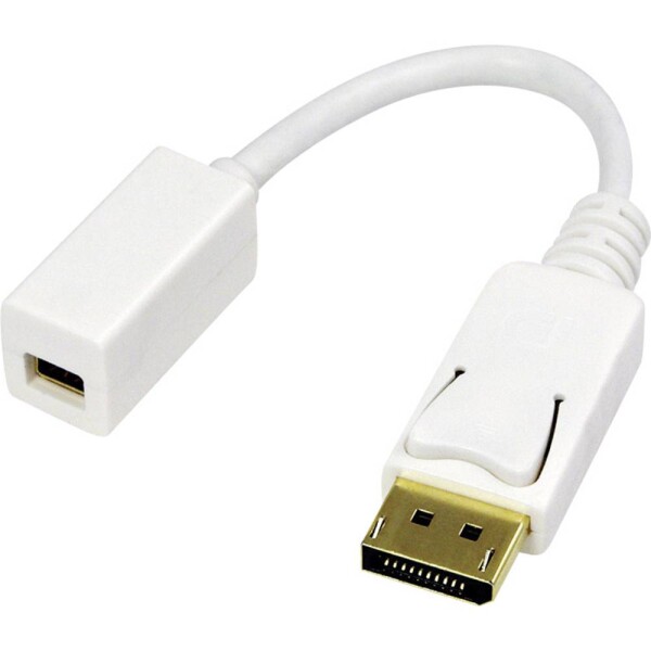 LogiLink CV0040 DisplayPort adaptér [1x zástrčka DisplayPort - 1x mini DisplaPort zásuvka] biela pozlátené kontakty 15.00 cm; CV0040