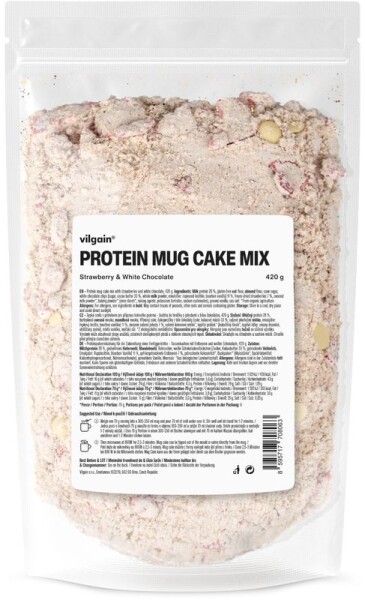 Vilgain Protein Mug Cake Mix – Jahoda a biela čokoláda 420 g