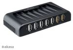 Akasa Connect 7 FC čierna / USB hub / 5x USB-A 2.0 / 2x USB FastCharge / s napájaním (AK-HB-12BKCM)