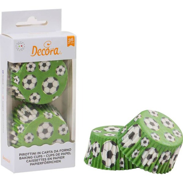 Košíčky na muffiny 36 ks futbal 50 x 32 mm - Decora - Decora
