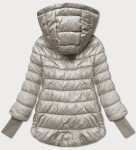 Dámska krátka béžová bunda s úpletovou šnúrkou (P22/P3-6636-62) odstíny béžové S (36)