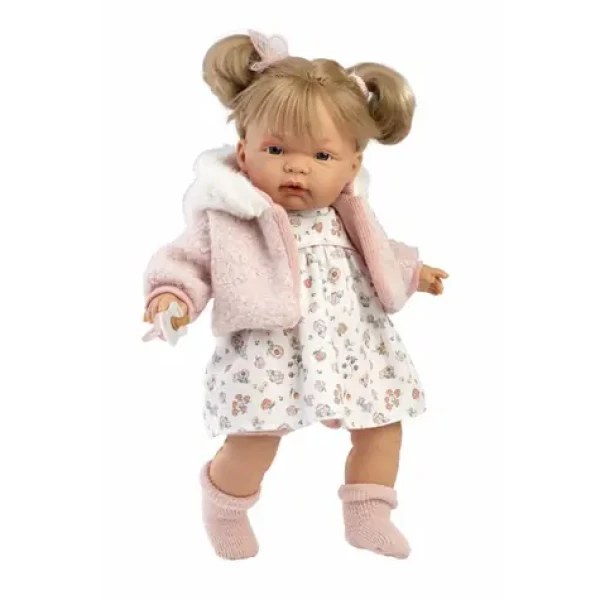 Llorens 38356 JOELLE - realistická bábika so zvukmi a mäkkým látkovým telom - 38 cm