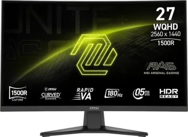27" MSI MAG 275CQF E18 čierna / QHD / Rapid VA / 16:9 / 180 Hz / HDMI + DP / VESA (MAG 275CQF E18)