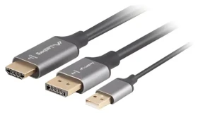 Lanberg / Kábel HDMI na DisplayPort / M/M / 4K 60Hz / 1,8 m / čierny (CA-HDDP-20CU-0018-BK)