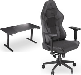 Endorfy Biurko Endorfy Atlas L Electric Czarne 150 cmx78 cm + Fotel Scrim BK czarny