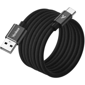 YENKEE YCU MAGNETIC 04 Kábel USB-A (M) - USB-C (M) 1.5m čierna / 18W / 480Mb/s (8590669394524)