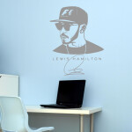 Veselá Stena Samolepka Lewis Hamilton F1 Farba: fialová, Veľkosť: 60 x 47 cm
